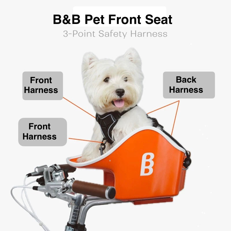 B&B Bicycle Pet Front Seat Gray - head tube mount