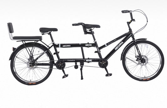 TANDEM FOLDING BIKE 24 INCH SINGLE SPEED - BLACK ONLY
