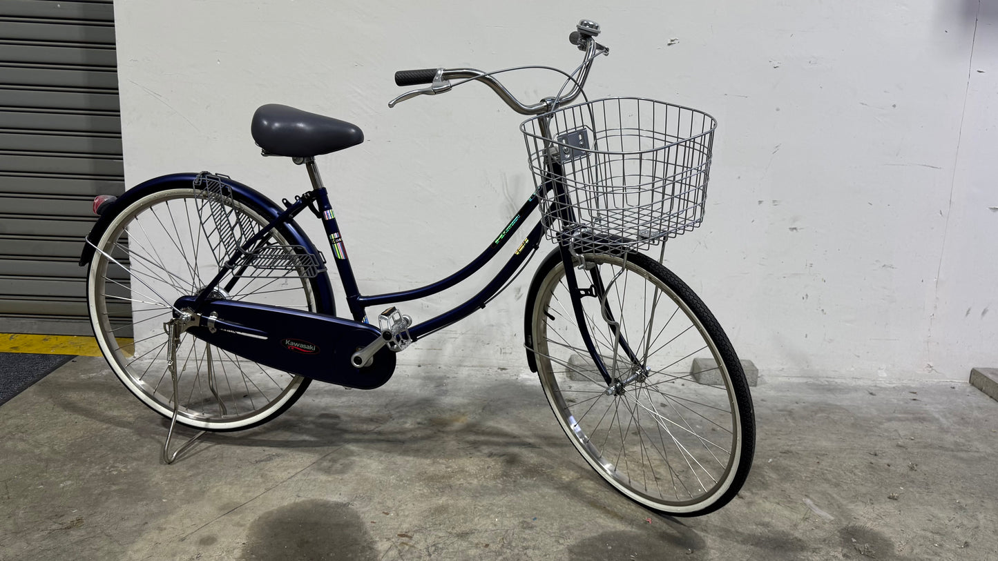 KAWASAKI 26 INCH SINGLE SPEED DARK BLUE + FREE BIKE LOCK