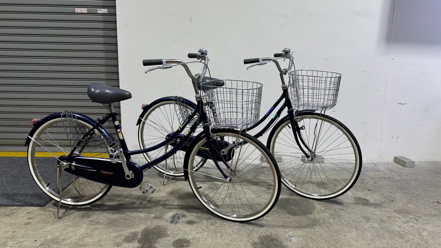 KAWASAKI 26 INCH SINGLE SPEED DARK BLUE + FREE BIKE LOCK