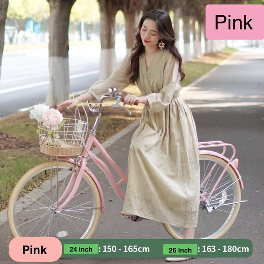 UC24 model City Bike, Pink 24 inch 6 speeds c/w basket and rear rack (preorder available mid Oct)