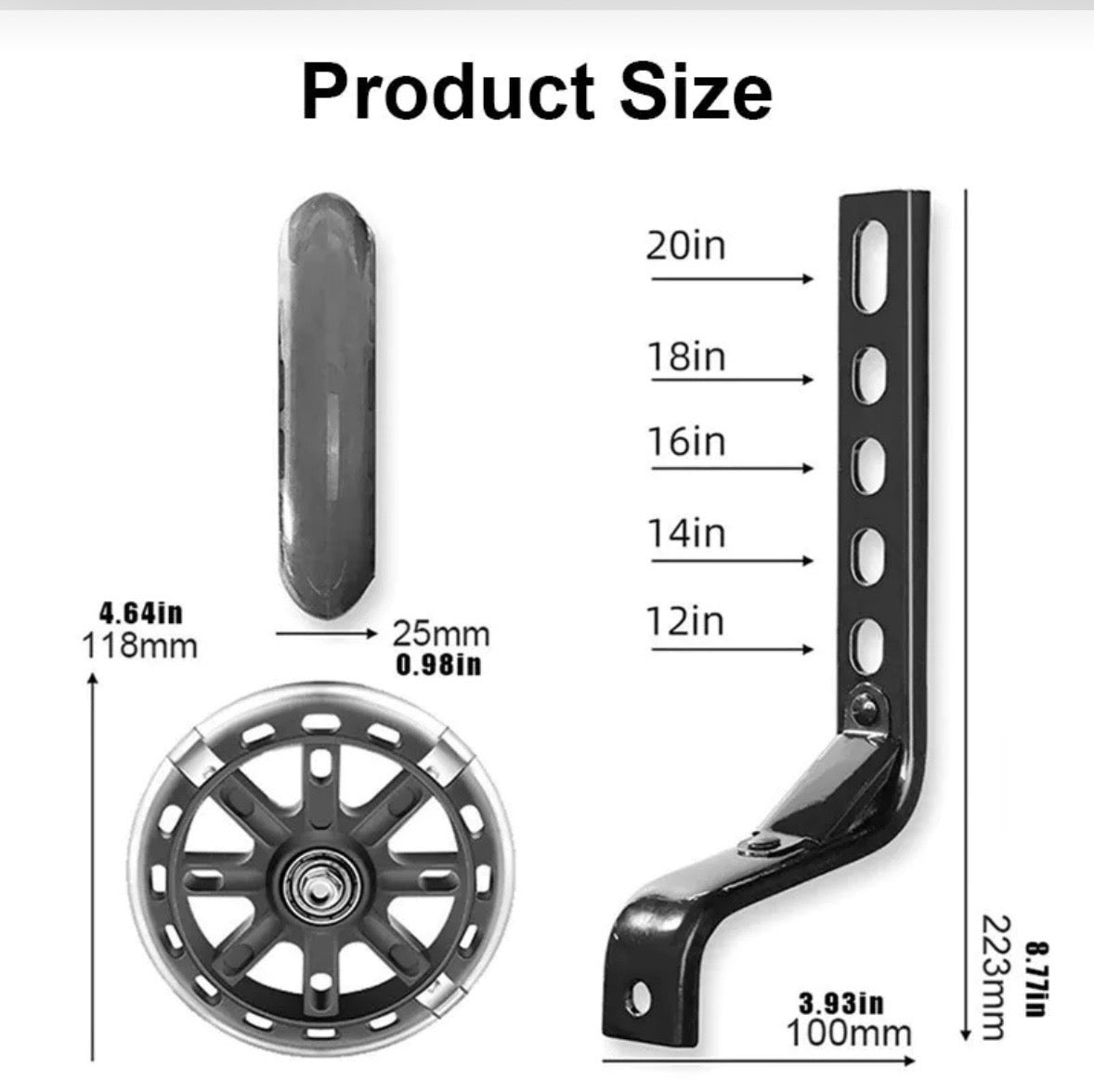 Training Wheels Set MONTASEN 12" - 20” Single-Speed
