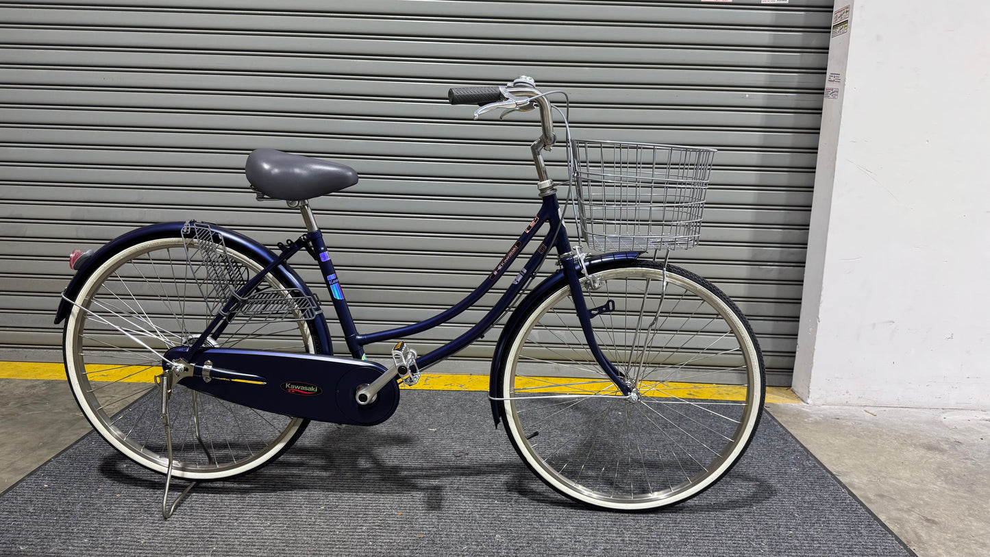KAWASAKI 26 INCH SINGLE SPEED DARK BLUE + FREE BIKE LOCK