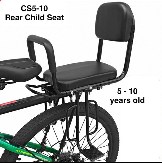 Bicycle Child Back Seat Model CS5-10 (Black) with Footrest