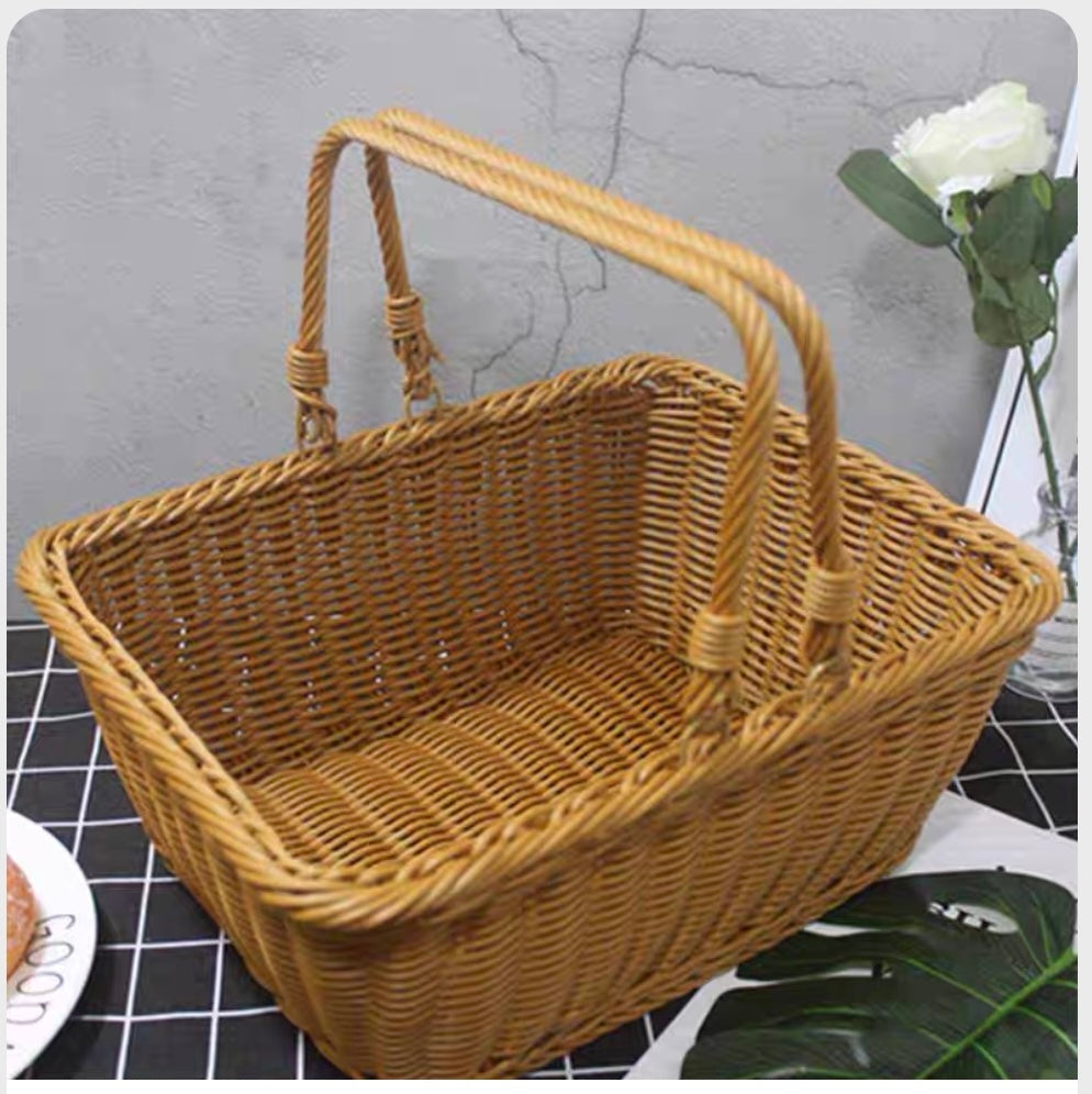 小物入れ F&M square basket with handle / ENGLAND Basket Square Front with handle carrier – FootLoops