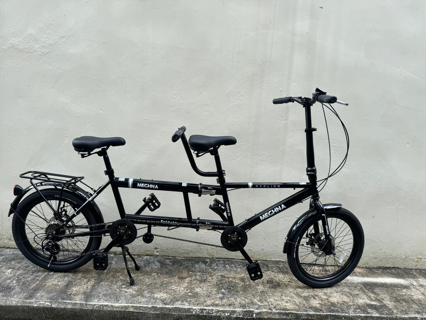 TANDEM FOLDING BIKE 20 INCH 7-SPEED - BLACK ONLY