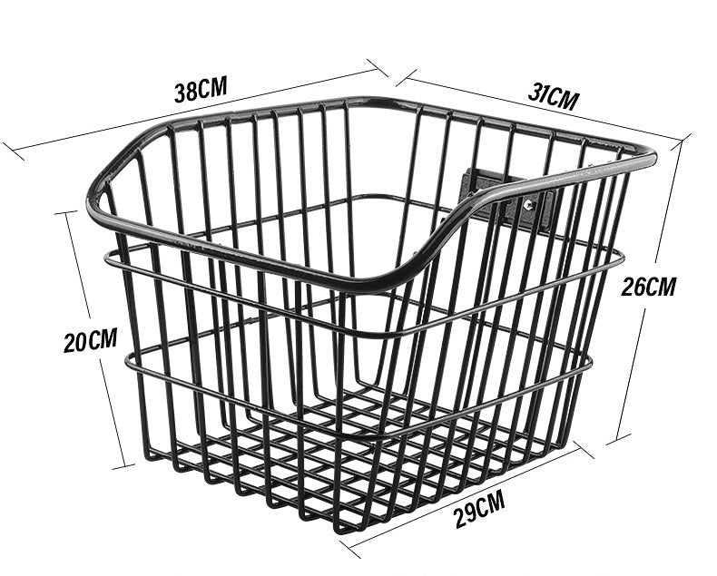REAR BASKET WIRE MESH BLACK WITH COVER