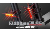 CROPS RED LED LIGHT EZ400MU MICRO USB RECHARGEABLE TAIL LIGHT