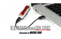 CROPS RED LED LIGHT EZ400MU MICRO USB RECHARGEABLE TAIL LIGHT