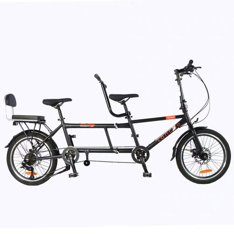 TANDEM FOLDING BIKE 20 INCH 7-SPEED - BLACK ONLY