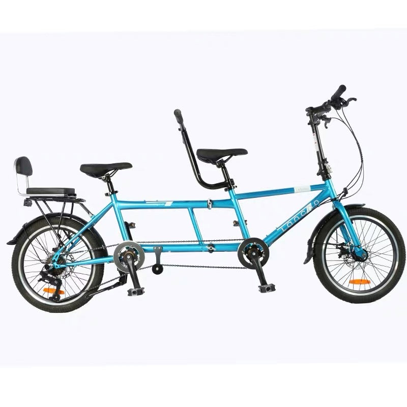 TANDEM FOLDING BIKE 20 INCH 7-SPEED - BLACK ONLY