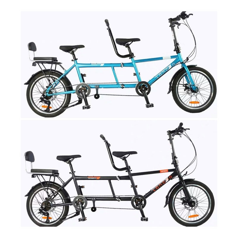 TANDEM FOLDING BIKE 20 INCH 7-SPEED - BLACK ONLY