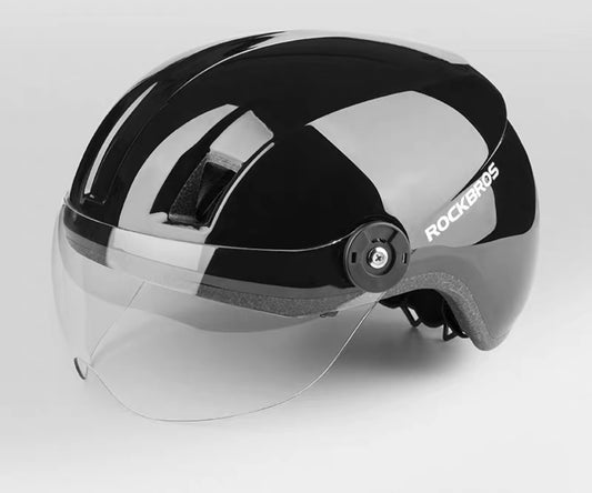 ROCKBROS HELMET WITH GOGGLE - CARBON BLACK (L size 58-62cm)