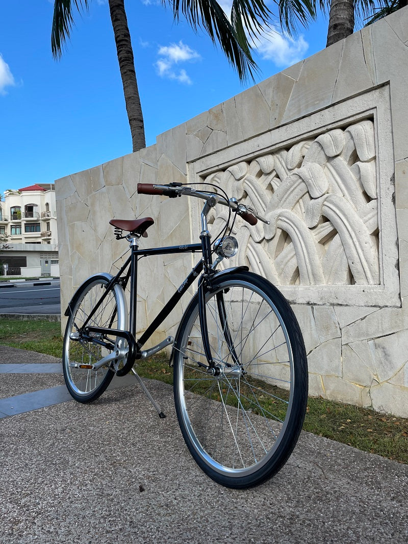 KOLOR CLASSIC CITY BIKE 26 INCH DANDY BLACK 3 SPEED + FREE HEADLIGHT AND BIKE LOCK Q5