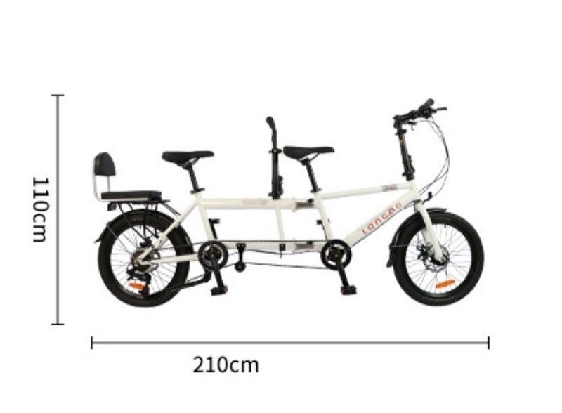 TANDEM FOLDING BIKE 20 INCH 7-SPEED - BLACK ONLY