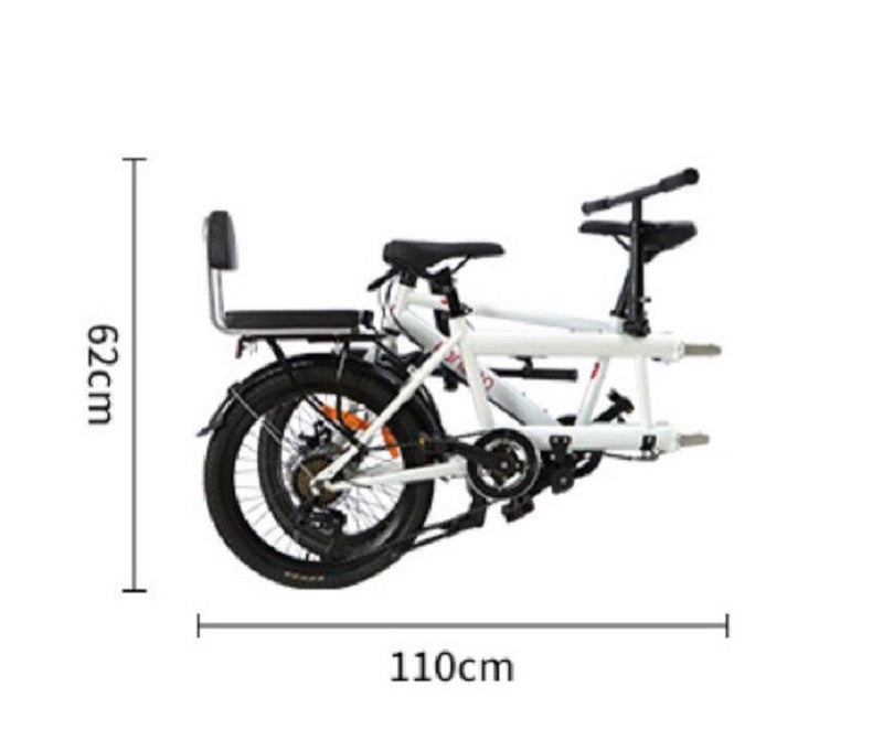 TANDEM FOLDING BIKE 20 INCH 7-SPEED - BLACK ONLY