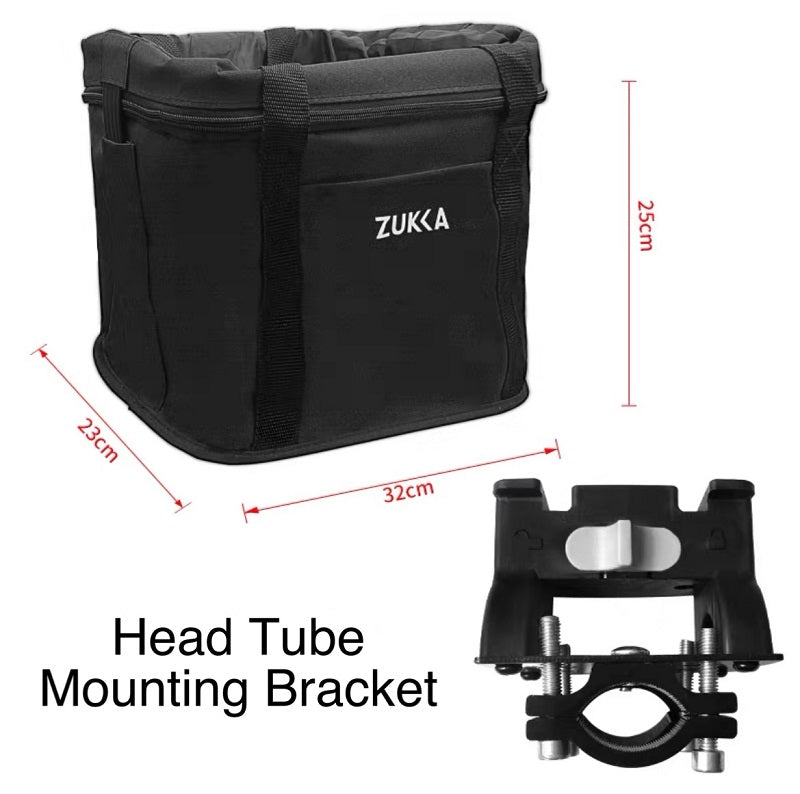 ZUKCA Bicycle Pet Basket - Head Tube or Handle Bar Mount Type