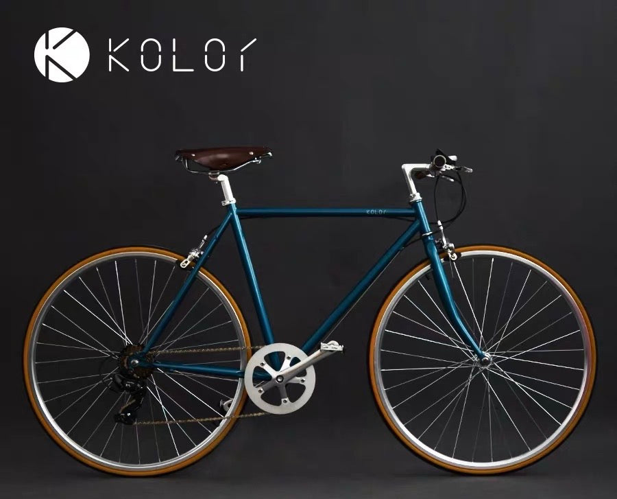 KOLOR Hi-SB ROAD BIKE FLAT BAR 700C PEACOCK BLUE 7 SPEED S SIZE + FREE BIKE LOCK Q5