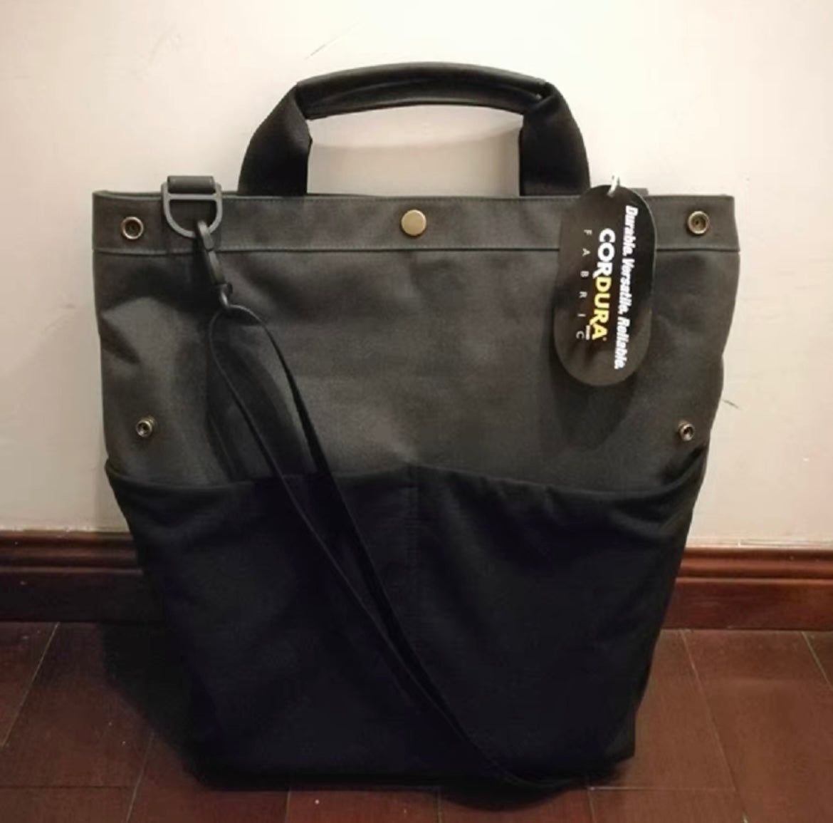 Bag from Cordura Front 9L Vintage Fabric (Black-Gray)
