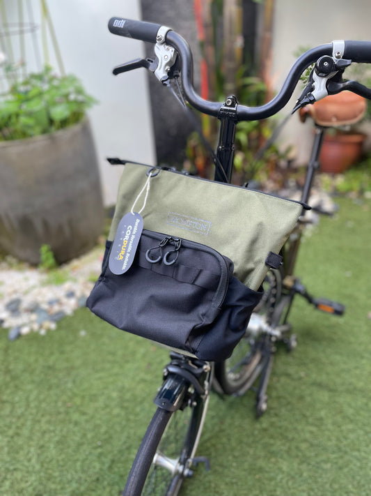 Bag from Cordura Front 8L Vintage Fabric (Black-Green 2)