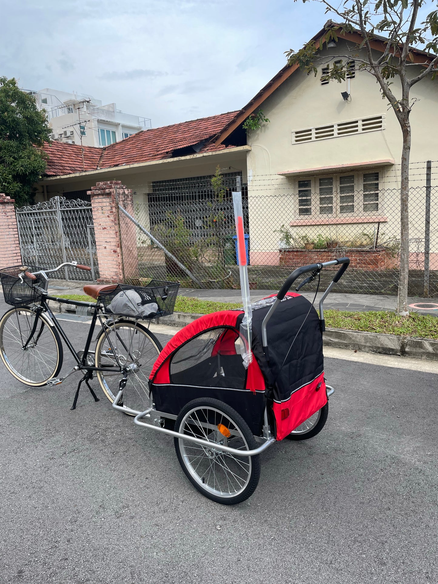 Bike Trailer With Suspension 2-in-1 Kids T01 (Red)