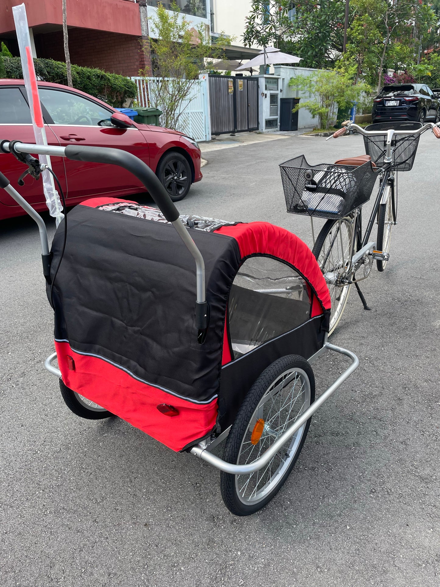 Bike Trailer With Suspension 2-in-1 Kids T01 (Red)