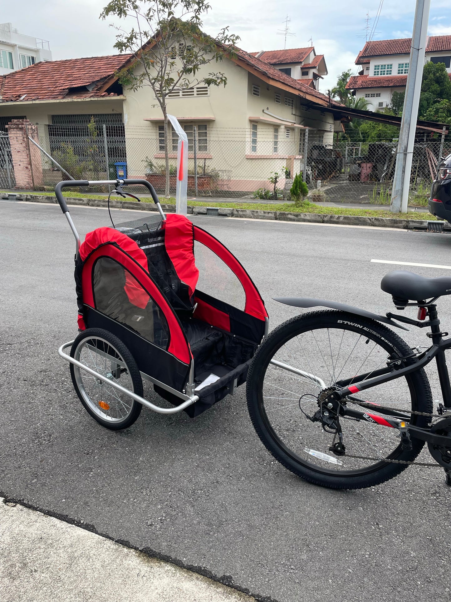 Bike Trailer With Suspension 2-in-1 Kids T01 (Red)