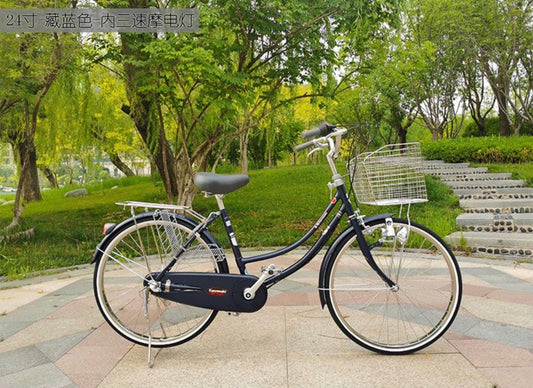 KAWASAKI 24 Inch 3 Speed Dark Blue + Free Bike Lock