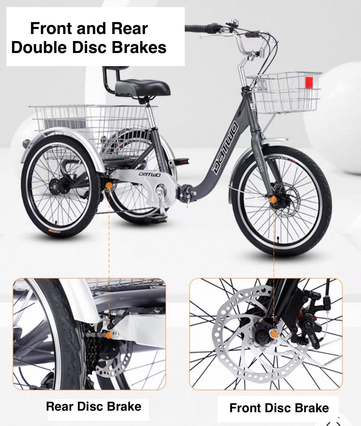 Foreknow 20 Inch Tricycle Gray 7-Speeds Foldable (preorder)