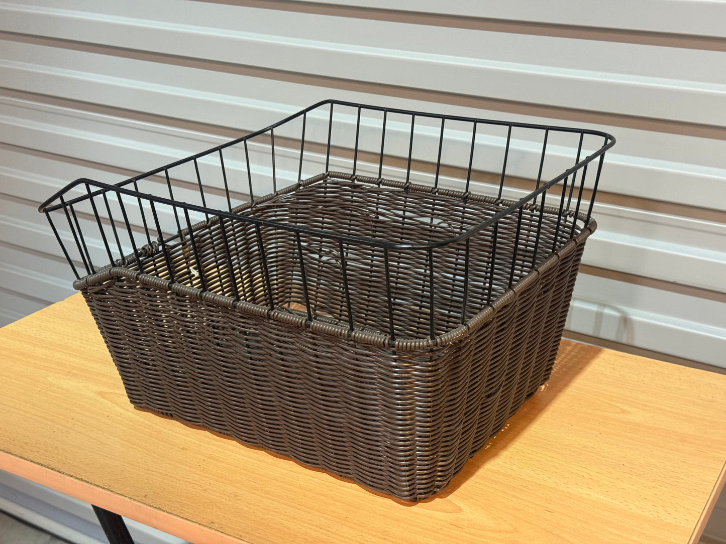 Basket Japanese Vintage Real without mounting bracket - Black/ Brown