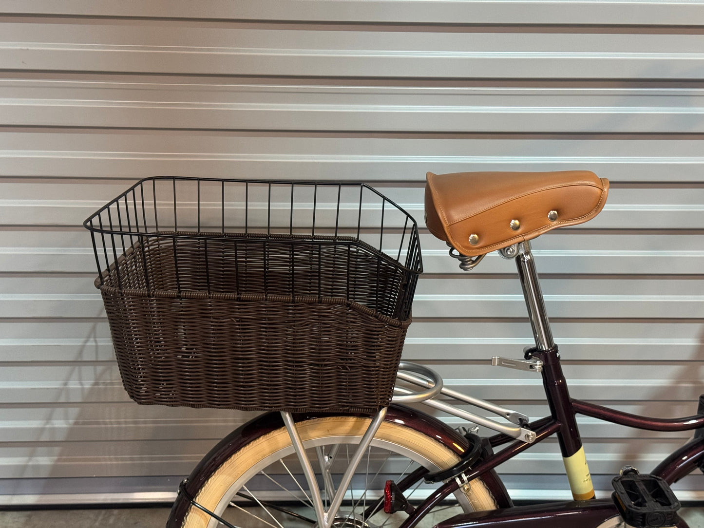 Basket Japanese Vintage Real without mounting bracket - Black/ Brown