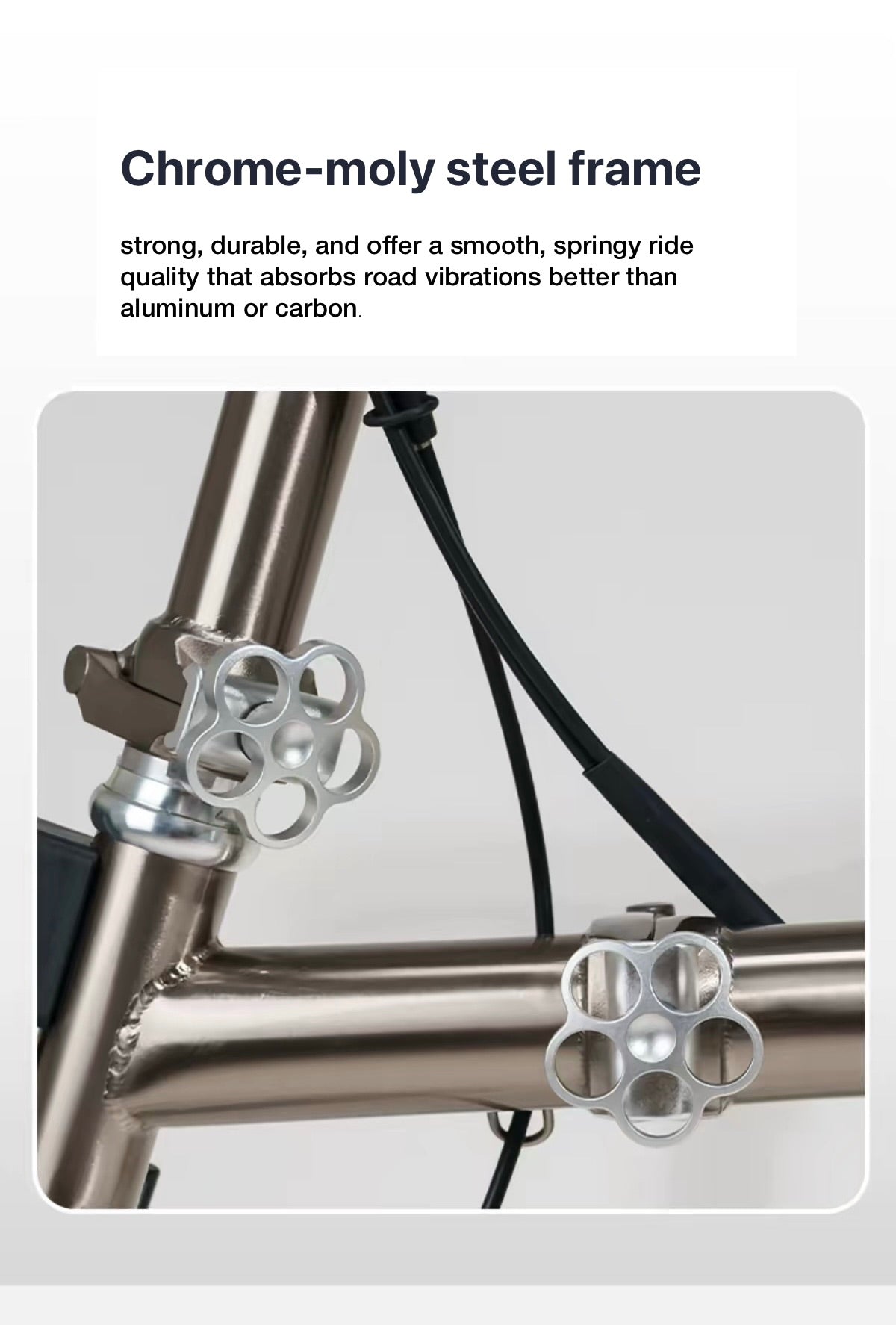 FootLoops T-16 Trifold bike 16 Inch 9 Speeds Silver + Free Bike Lock