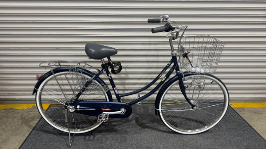 KAWASAKI 26 INCH 3 SPEED DARK BLUE + FREE BIKE LOCK, MINI TOOLS AND AIR PUMP