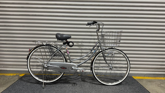 KAWASAKI 24 INCH 3 SPEED SILVER CHROME + FREE BIKE LOCK