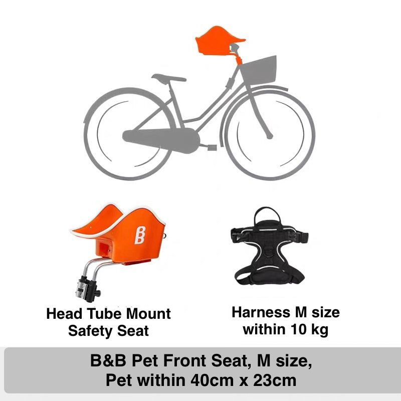 B&B Bicycle Pet Front Seat Red - head tube mount