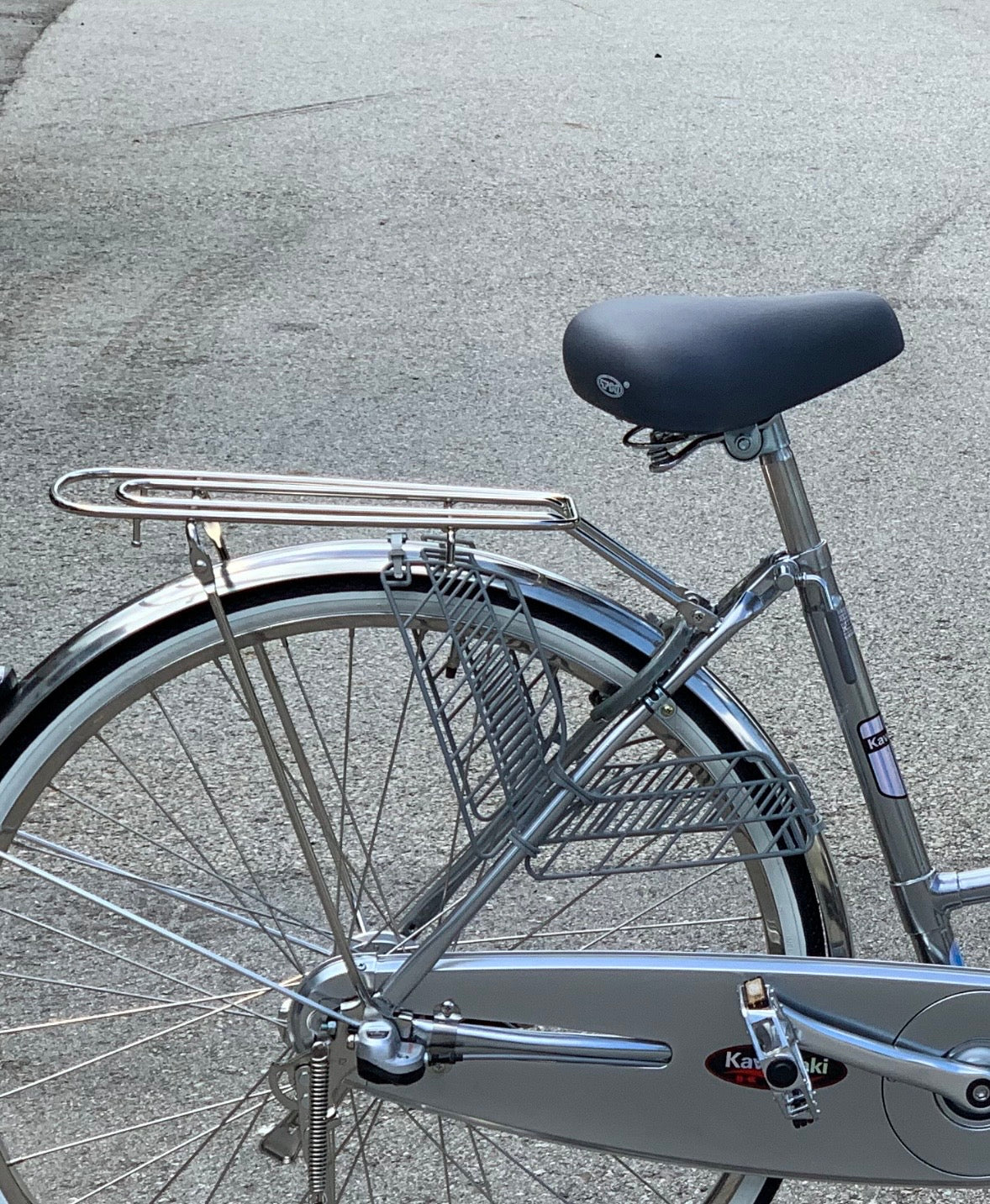 Kawasaki rear stainless steel rack suitable for bike wheels size 24-26 inch