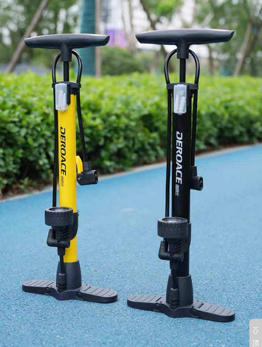 DEROACE Bicycle Foot Pump with pressure gauge