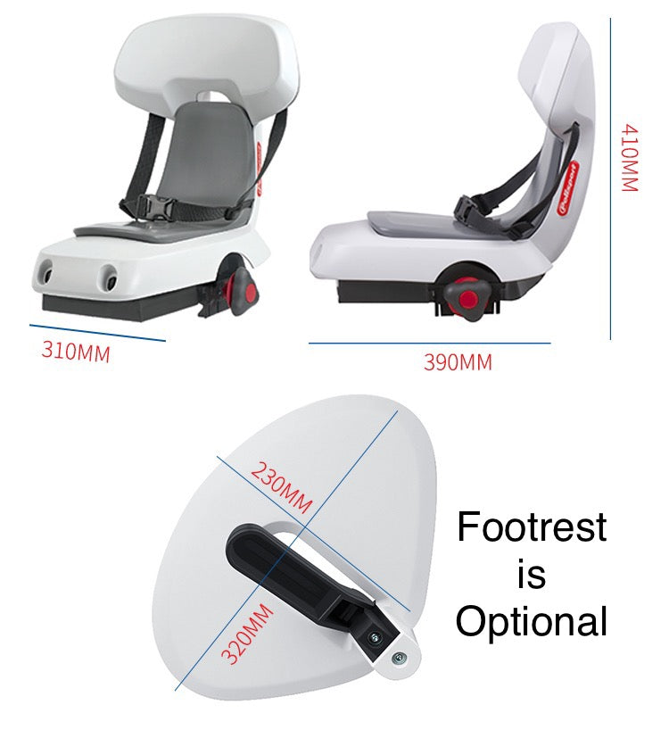 Bicycle Child Back Seat Complete Set Guppy Junior (White) exclude Footrest