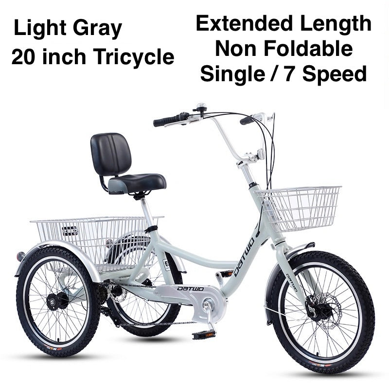 Foreknow DATWO-D01, 20 Inch Tricycle Light Gray, Single/ 7 Speed (preorder)
