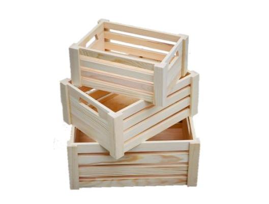 WOODEN CRATE 3-IN-1 SET PINEWOOD