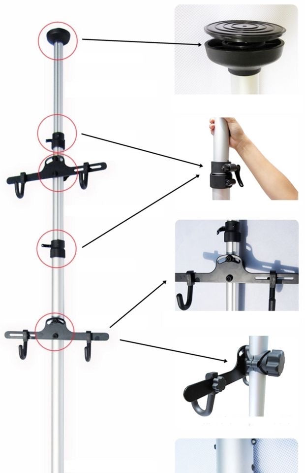 TELESCOPIC BIKE RACK ALLOY WITH ALLOY HOOK 1.7 M to 4.0 M