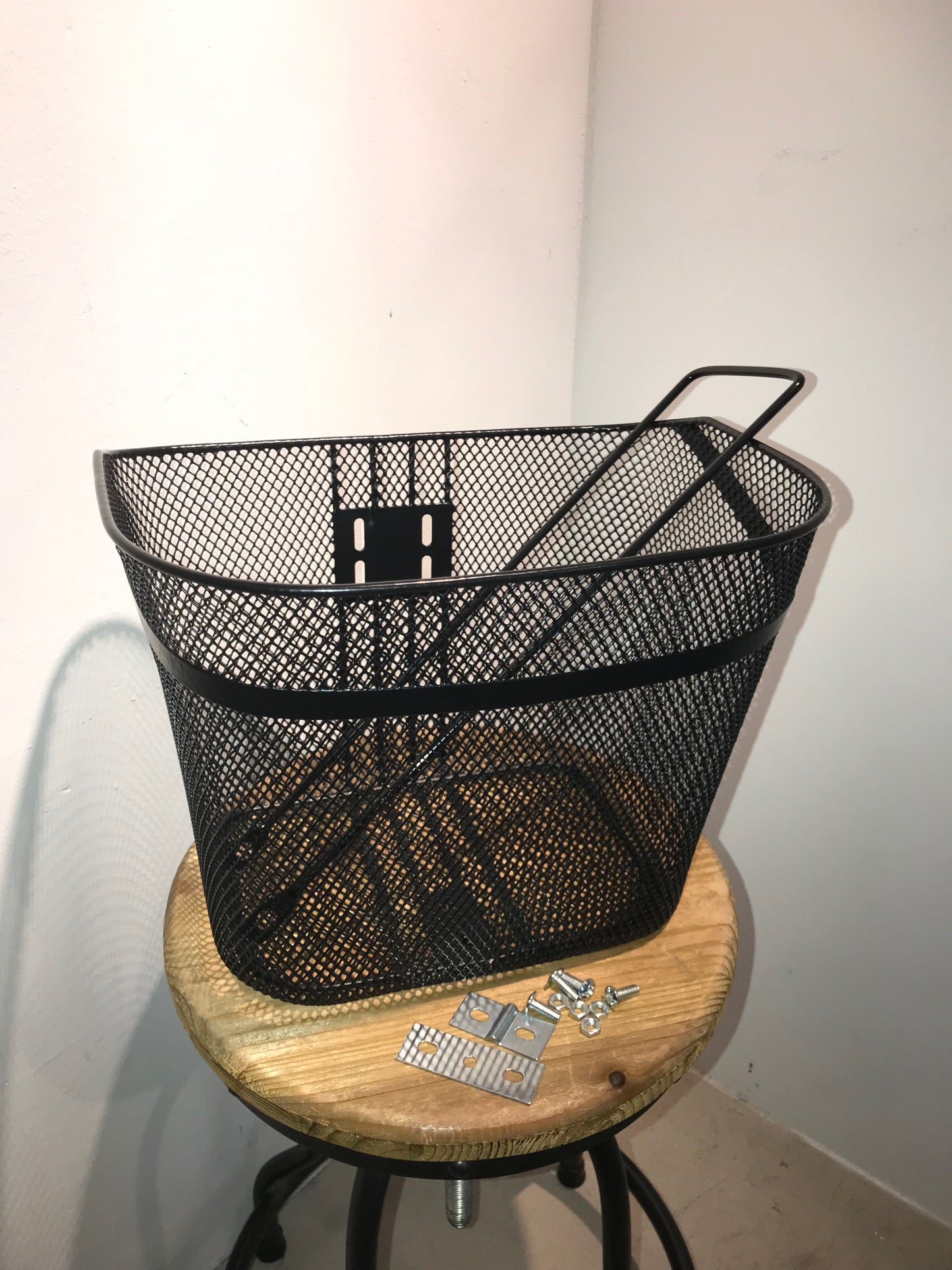METAL BASKET FRONT WIRE MESH BLACK