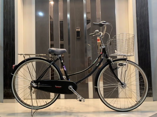 KAWASAKI 26 INCH 3 SPEED MATT BLACK + FREE BIKE LOCK, MINI TOOLS AND AIR PUMP