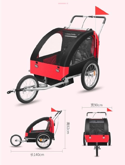 Bike Trailer With Suspension 2-in-1 Kids T01 (Red)