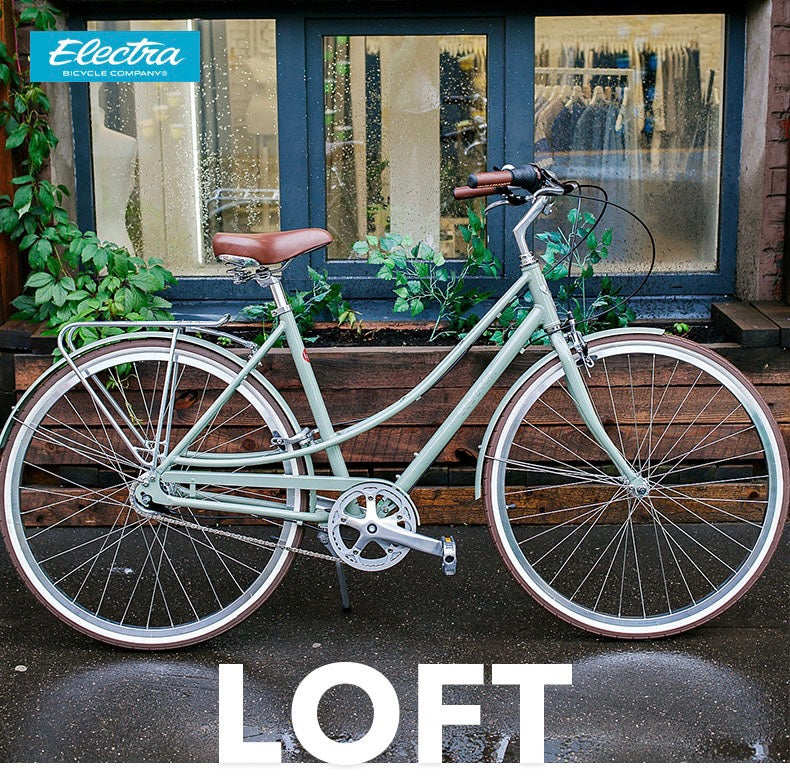 ELECTRA LOFT CLASSIC LADIES CITY BIKE 28 INCH LIGHT GREEN 7 SPEED INTERNAL HUB + FREE HEADLIGHT AND BIKE LOCK