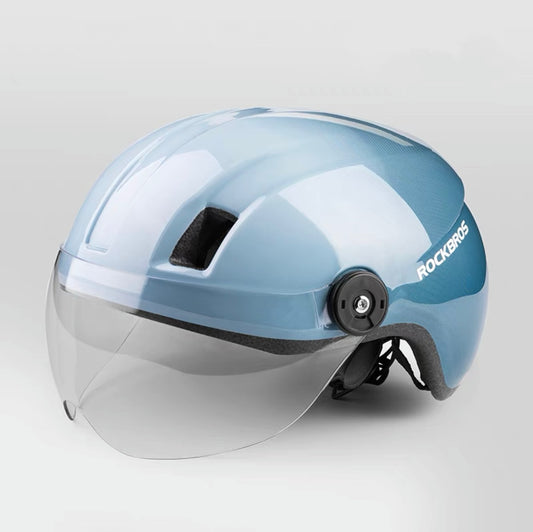 ROCKBROS HELMET WITH GOGGLE - LIGHT BLUE (L size 58-62cm)